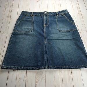 Old Navy Jean Denim Skirt Front Pleat